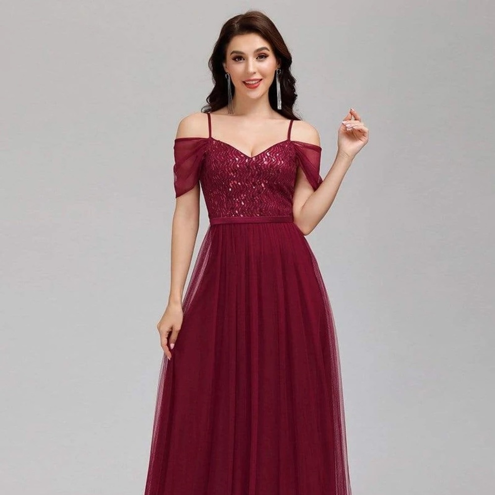 Ever pretty bridesmaid dress burgundy size 10